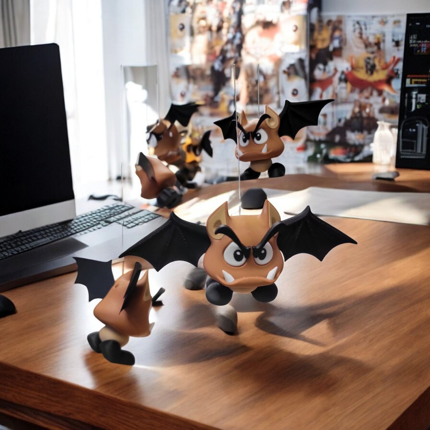 Goomba Bat 3D Print - Super Mario Flying Enemy Figure image 2