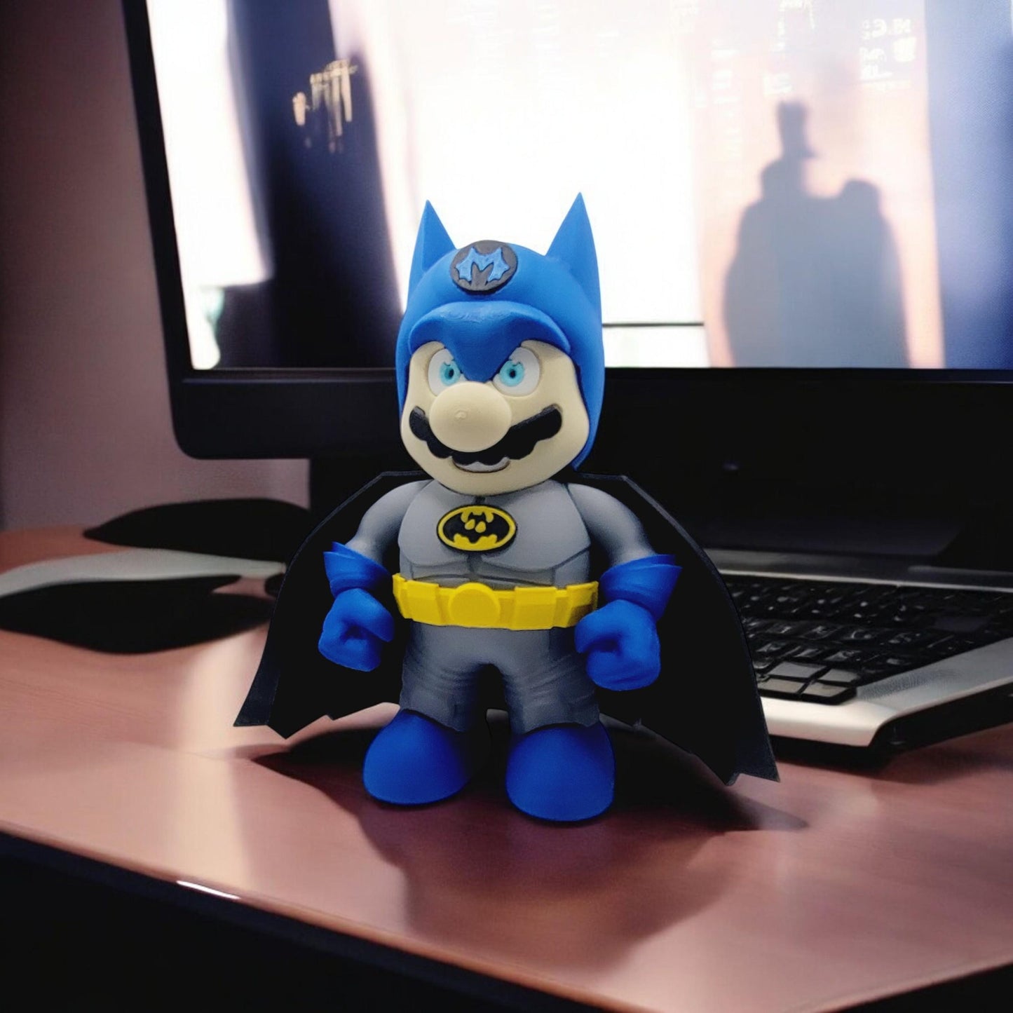 BatMan Mario 3D Printed Model - Super Mario Game Collectible Figurine fan art desk pet image 8