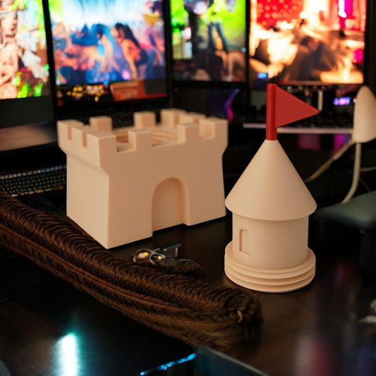 3D Printed Sand Castle Container - Beach Themed Desk Organizer image 1