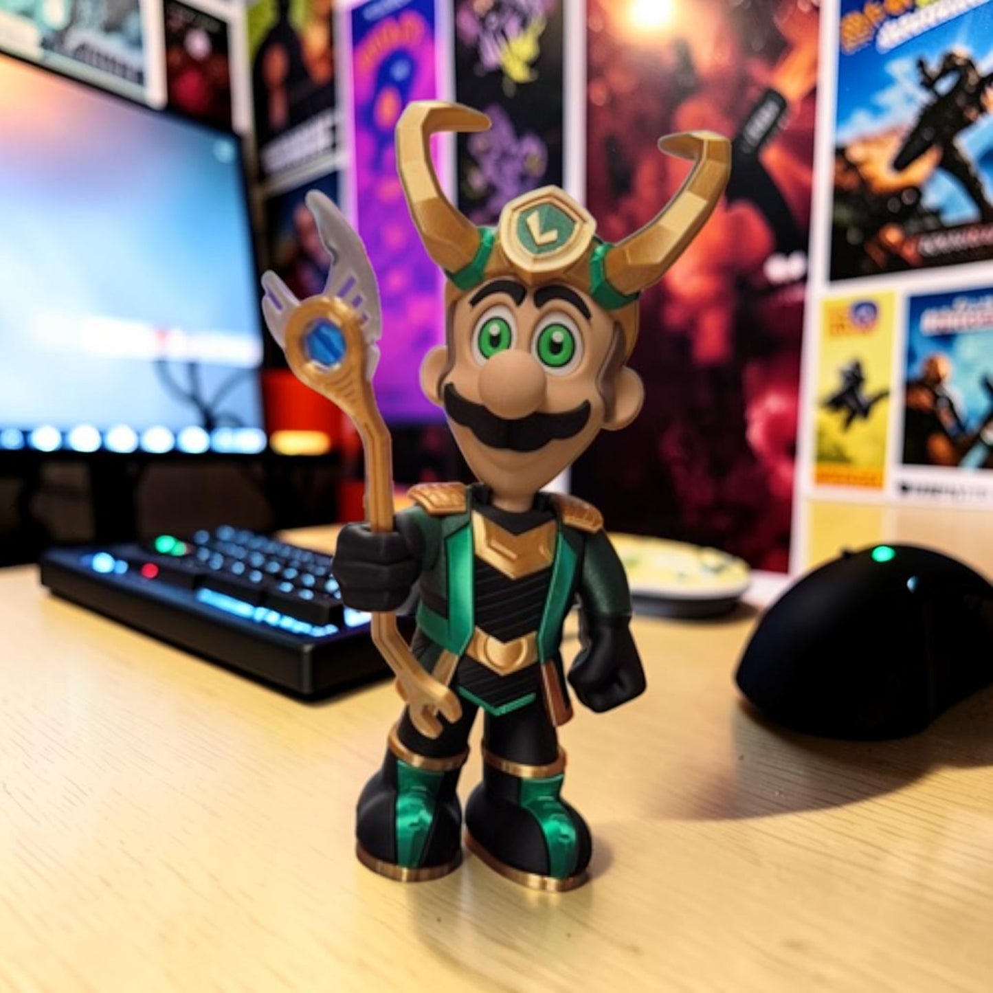 Loki Luigi 3D Printed Model - Super Mario Game Collectible Figurine image 5