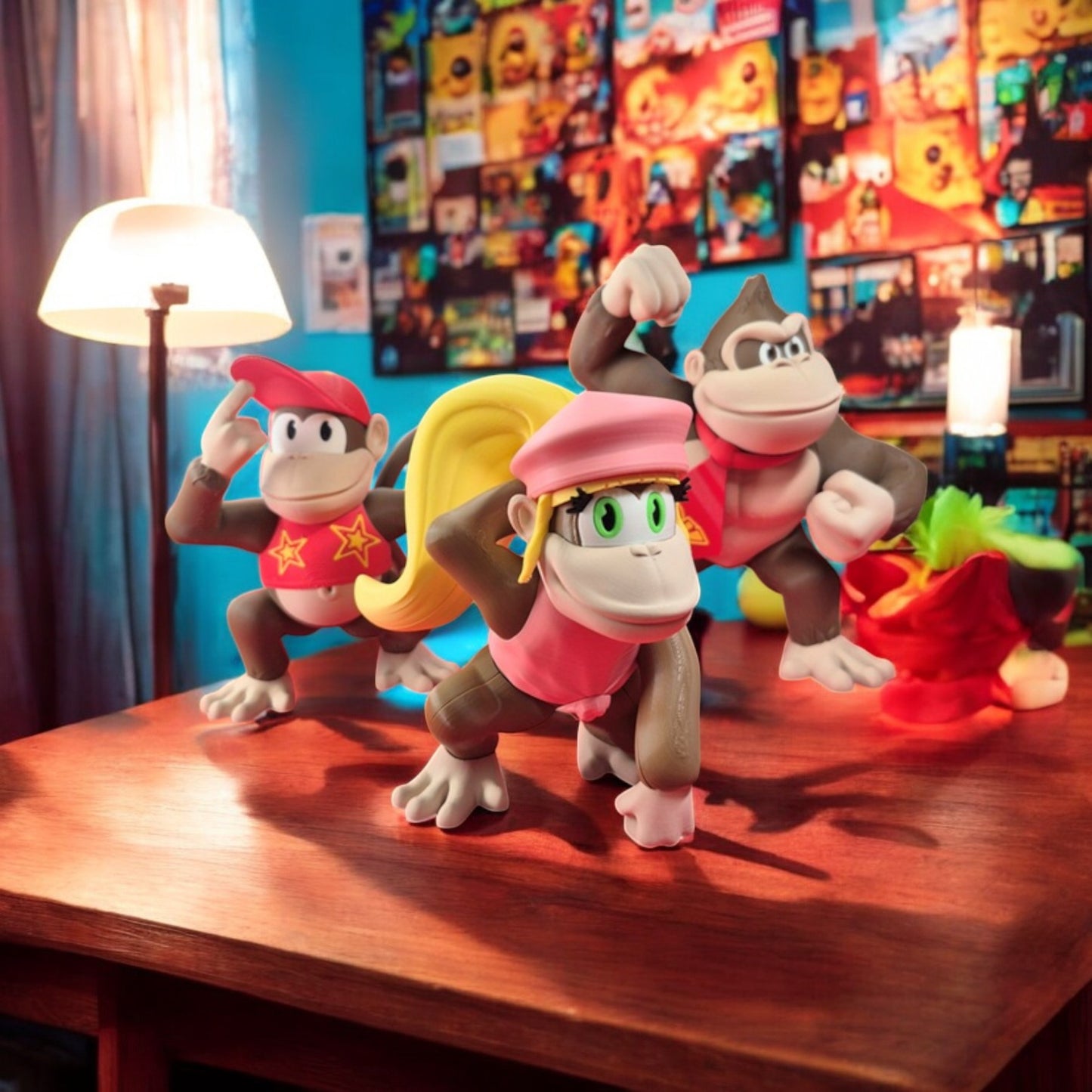 Dixie Kong 3D Print - Donkey Kong Country Figure Desk Collectible image 1