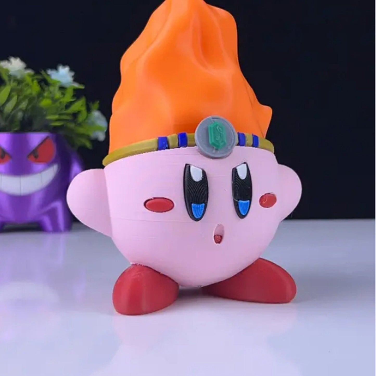 Fire Kirby 3D Printed Model - Kirby Game Collectible Figurine fan art desk pet image 6