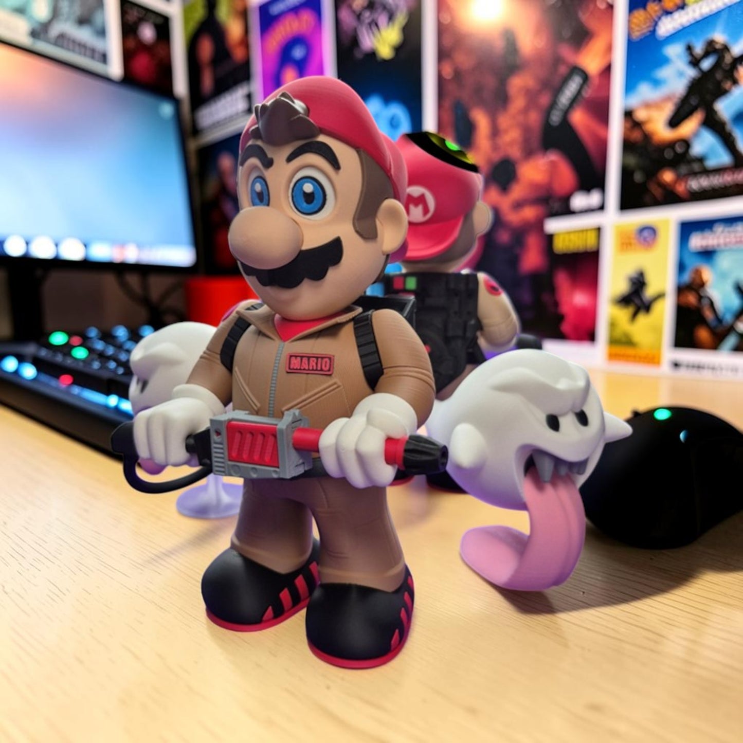 Ghostbuster Mario 3D Print - Super Mario Game Collectible Figurine image 2