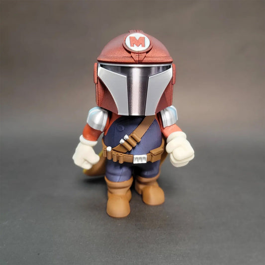 Mariolorian 3D Printed Model - Super Mario - Mandalorian Game Collectible Figurine fan art desk pet image 0