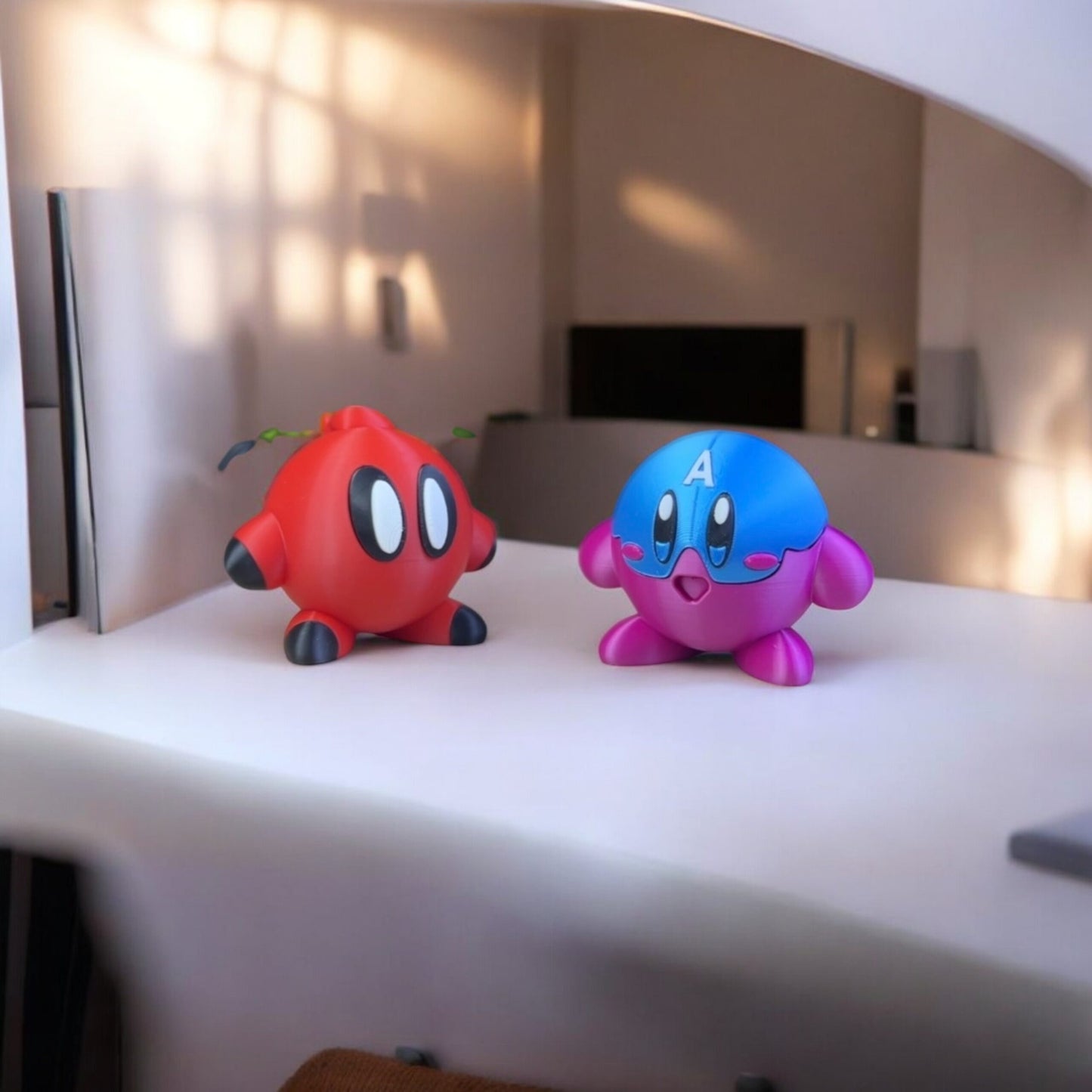 Deadpool Kirby 3D Printed Model - Kirby Game Collectible Figurine fan art desk pet image 0
