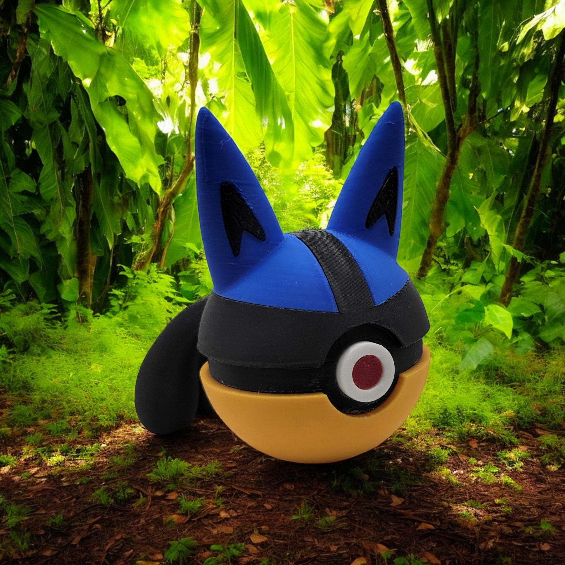 Lucario Pokeball 3D Printed Model - Poke Balls Game Collectible Figurine fan art desk pet image 0