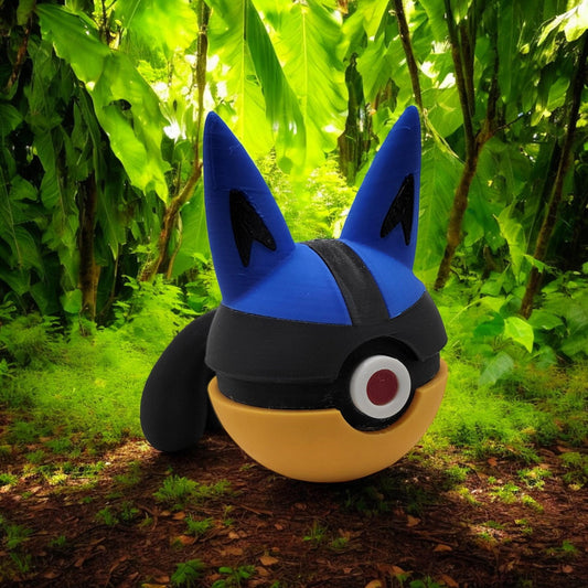 Lucario Pokeball 3D Printed Model - Poke Balls Game Collectible Figurine fan art desk pet image 0