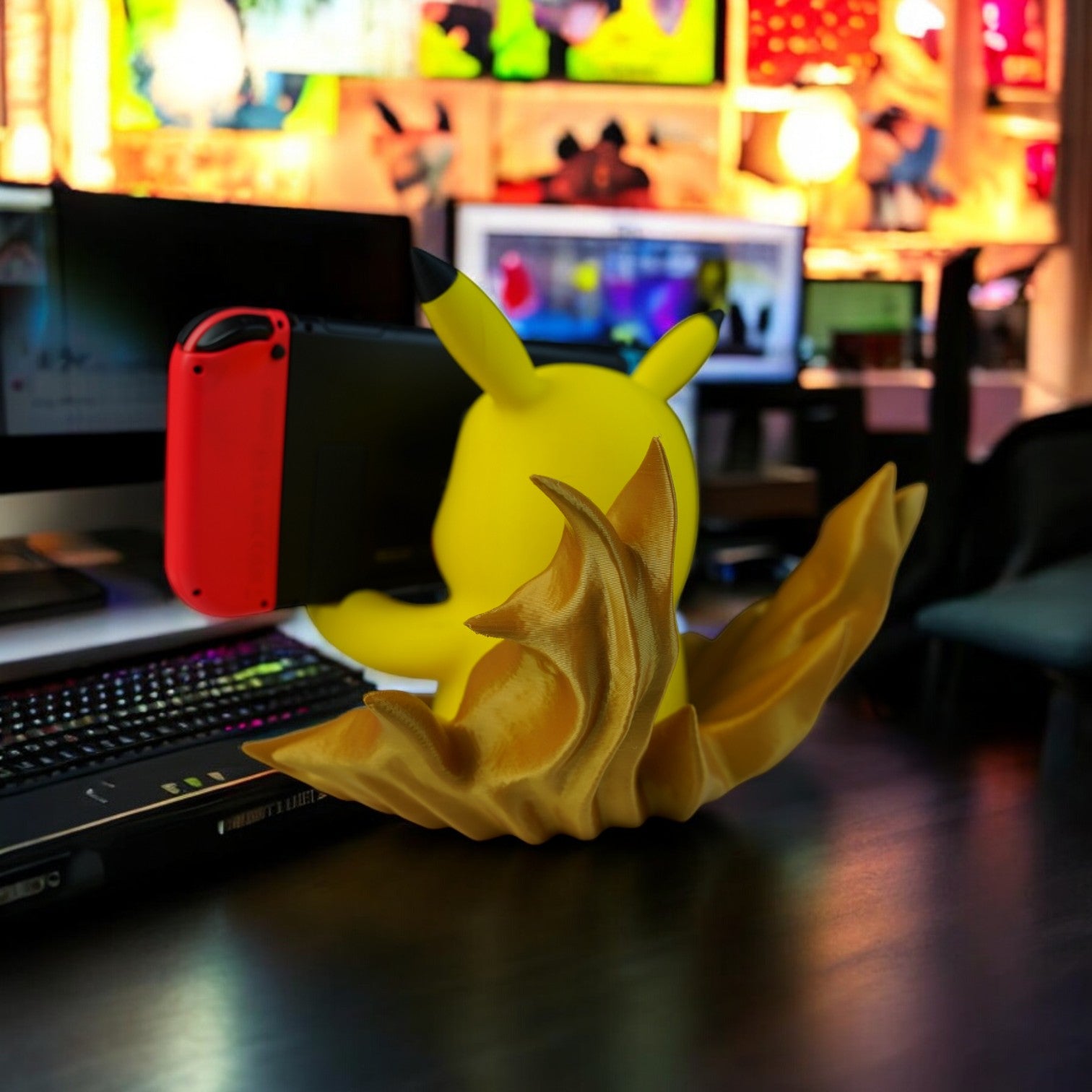 Pikachu Switch Dock 3D Print - Pokemon Console Holder & Stand image 3
