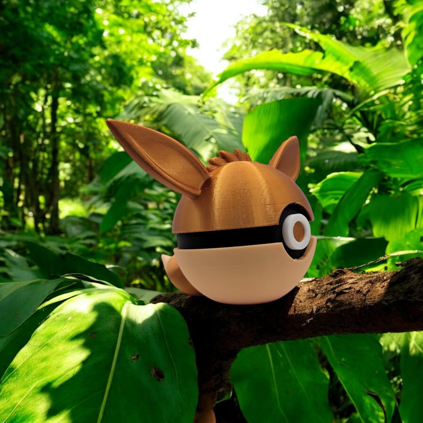 Eevee Pokeball 3D Printed Model - Pokeball Game Collectible Figurine fan art desk pet image 1