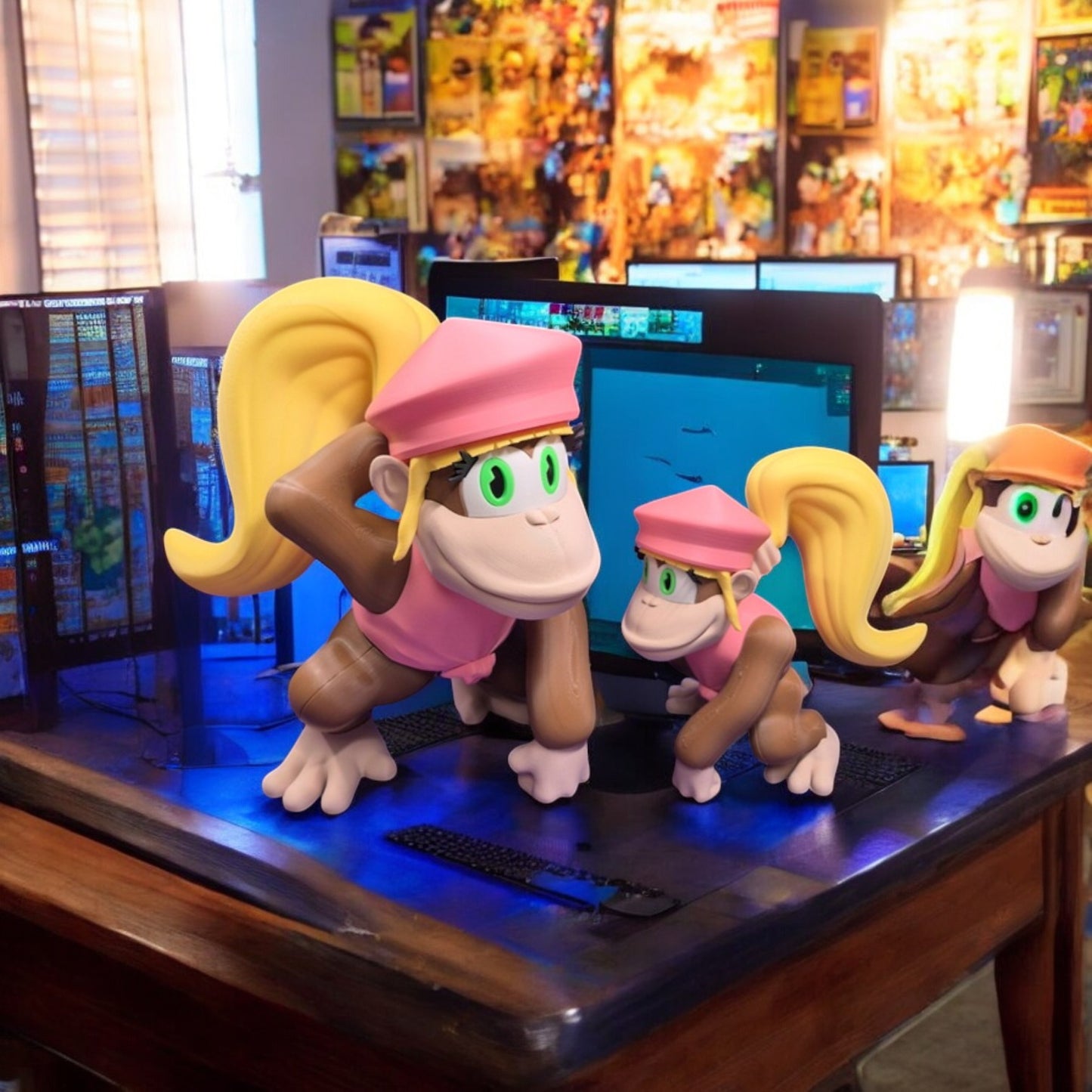 Dixie Kong 3D Print - Donkey Kong Country Figure Desk Collectible image 0