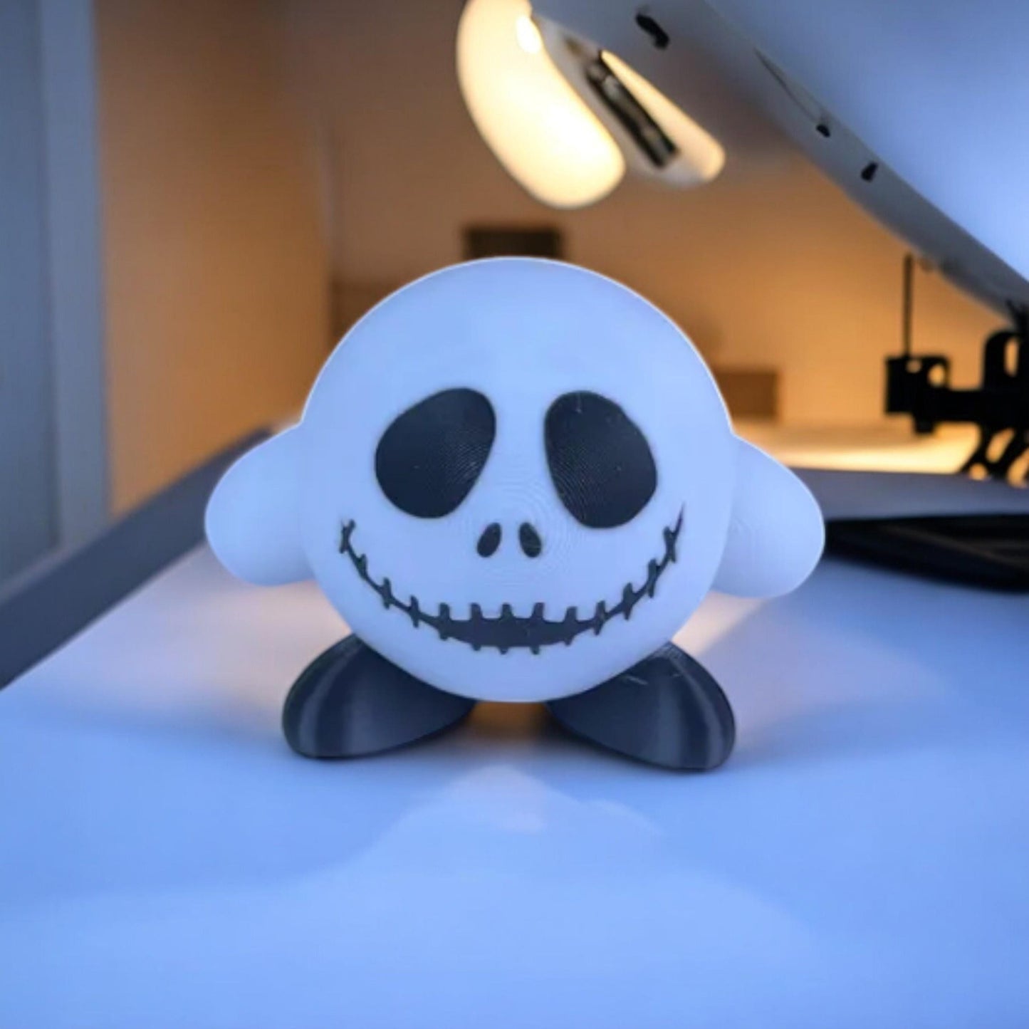 Skellington Kirby 3D Printed Model - Kirby Game Collectible Figurine fan art desk pet image 0
