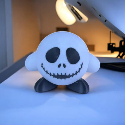 Skellington Kirby 3D Printed Model - Kirby Game Collectible Figurine fan art desk pet image 0