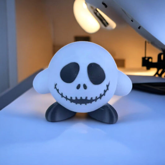 Skellington Kirby 3D Printed Model - Kirby Game Collectible Figurine fan art desk pet image 0