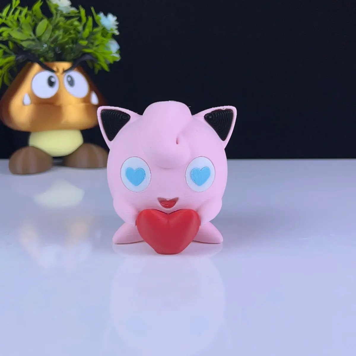 Heartful Jigglypuff 3D Printed Model - Pokemon Game Collectible Figurine fan art desk pet image 0