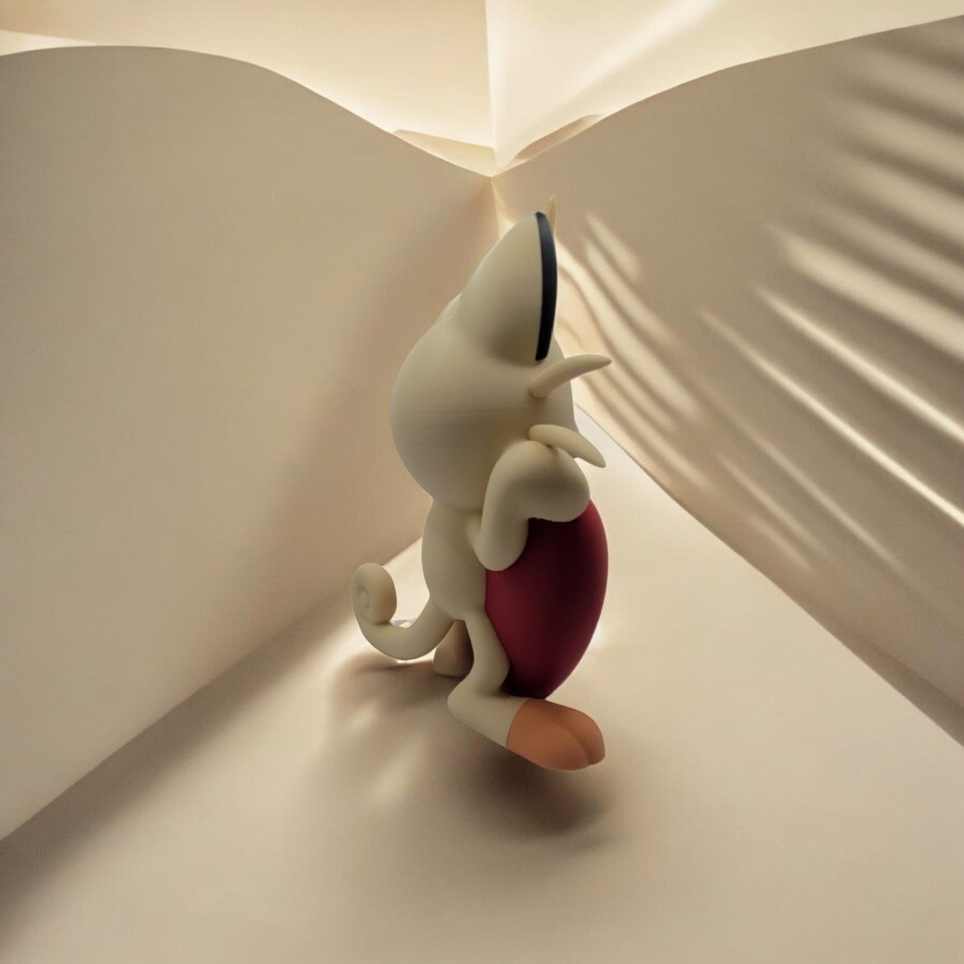 Heartful Meowth 3D Printed Model - Pokemon Game Collectible Figurine fan art desk pet image 2