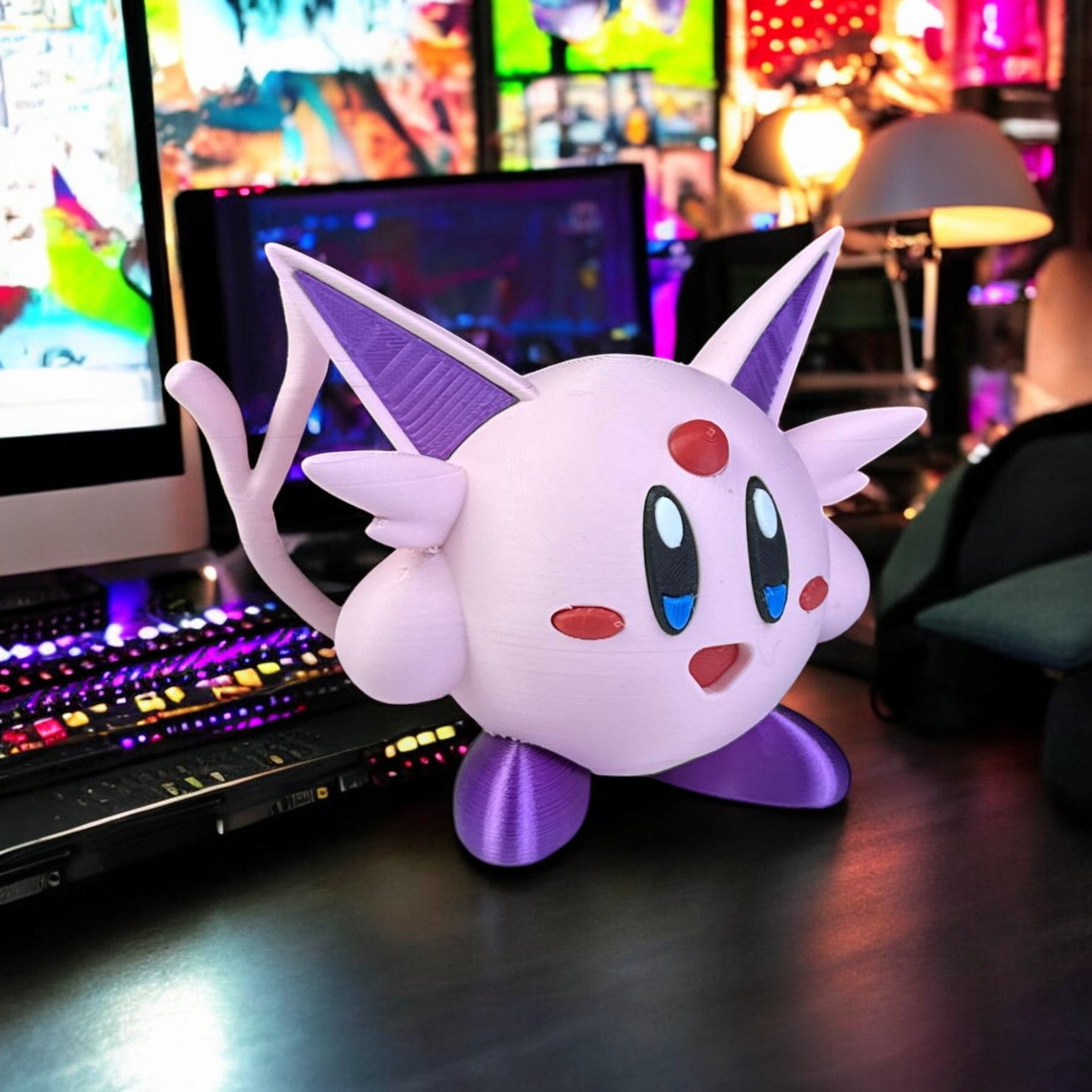 Espeon Kirby 3D Printed Model - Kirby Game Collectible Figurine fan art desk pet image 2
