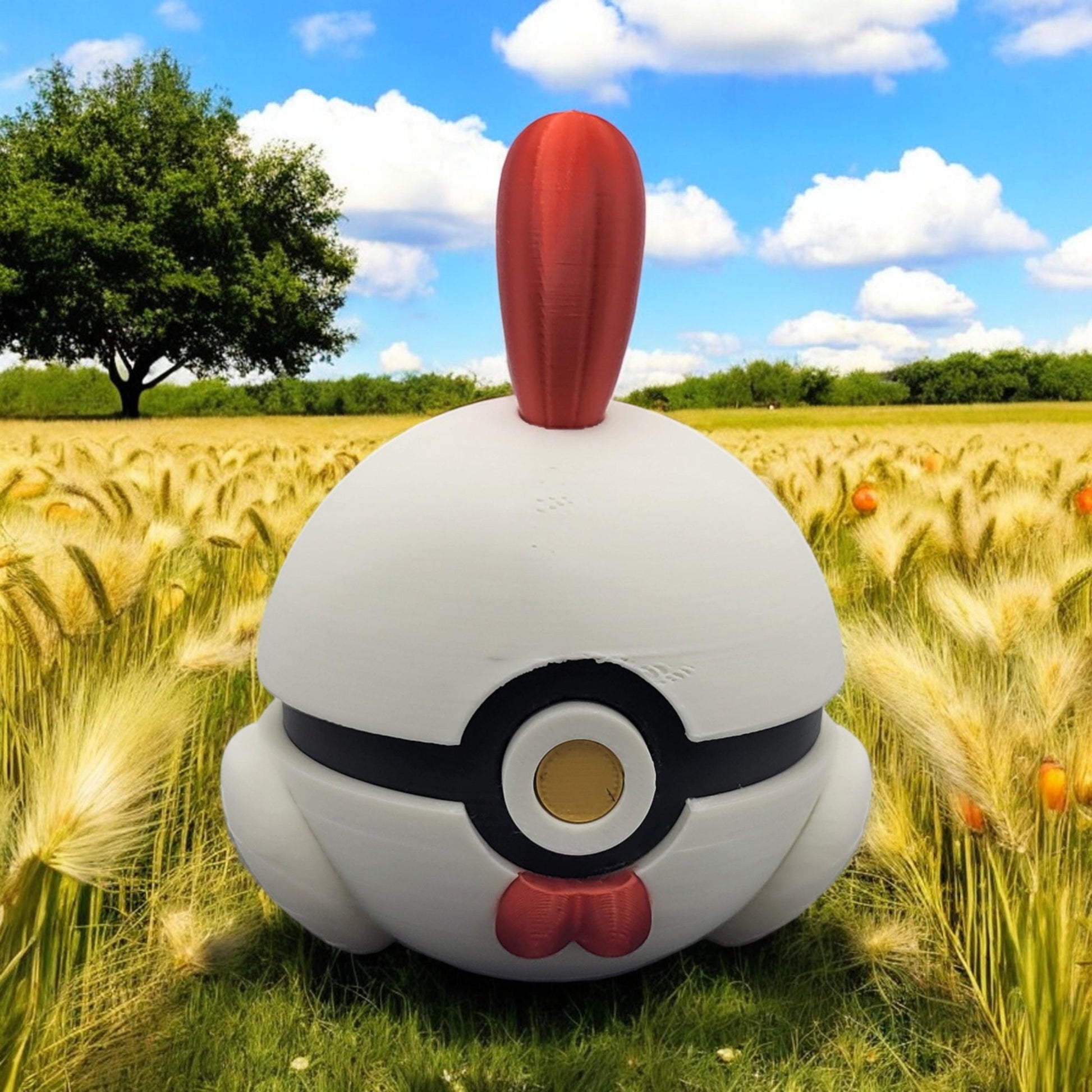 Chikipi Pokeball 3D Printed Model - Palworld Game Collectible Figurine fan art desk pet image 0