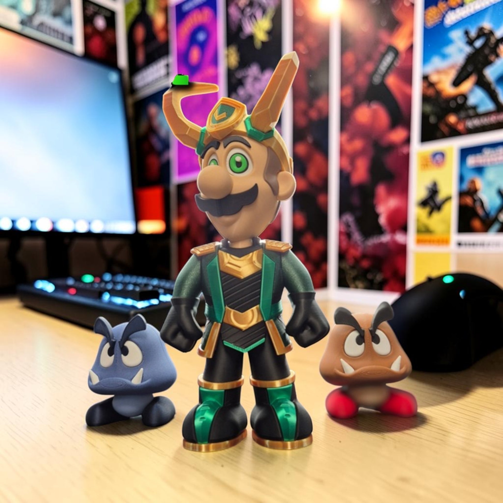 Loki Luigi 3D Printed Model - Super Mario Game Collectible Figurine image 3