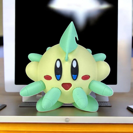 Bayleef Kirby 3D Printed Model - Kirby Game Collectible Figurine fan art desk pet image 0