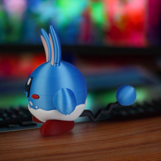Azumarill Kirby 3D Printed Model - Pokemon Game Collectible Figurine fan art desk pet image 1
