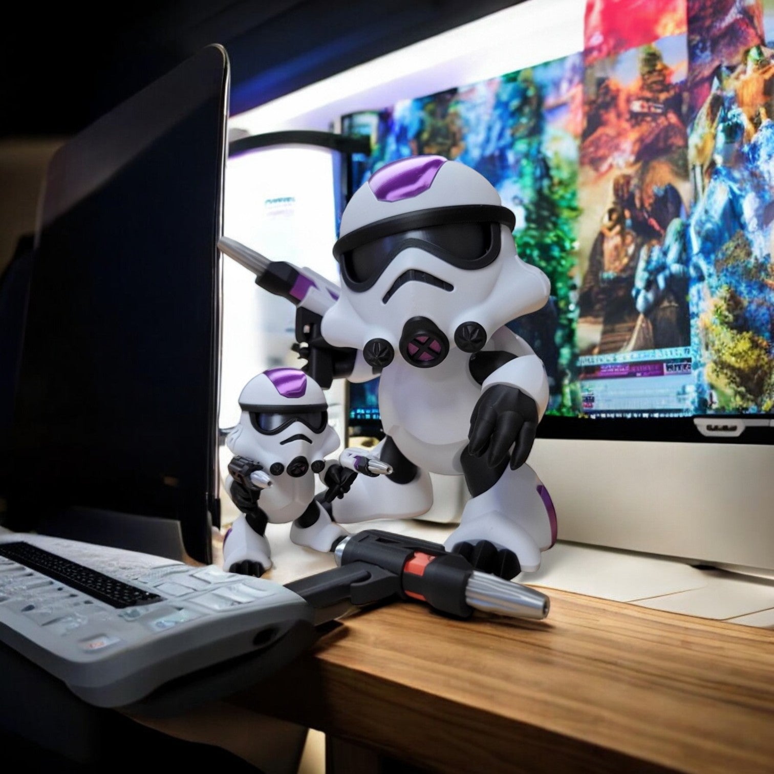 Koopa Trooper Star Wars 3D Print - Super Mario Mashup Desk Figurine image 1