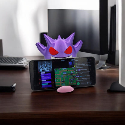 Gengar Phone Holder 3D Printed Model - Phone Accessories Game Collectible Figurine fan art desk pet image 2
