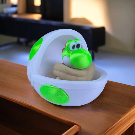 Baby Yoshi 3D Printed Model - Super Mario Game Collectible Figurine fan art desk pet image 0