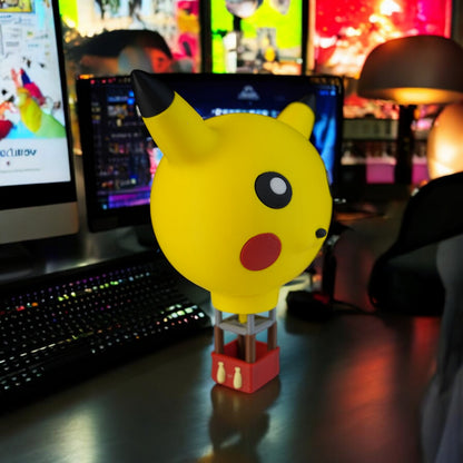 Pika Hot Air Baloon 3D Printed Model - Pokemon Game Collectible Figurine fan art desk pet image 1