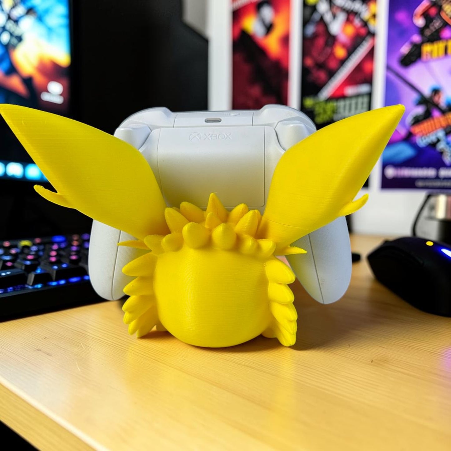 Jolteon Controller Holder for Xbox/PS5/Switch - 3D Printed Pokemon Inspired Gaming Desk Stand - Gamer Decor image 3