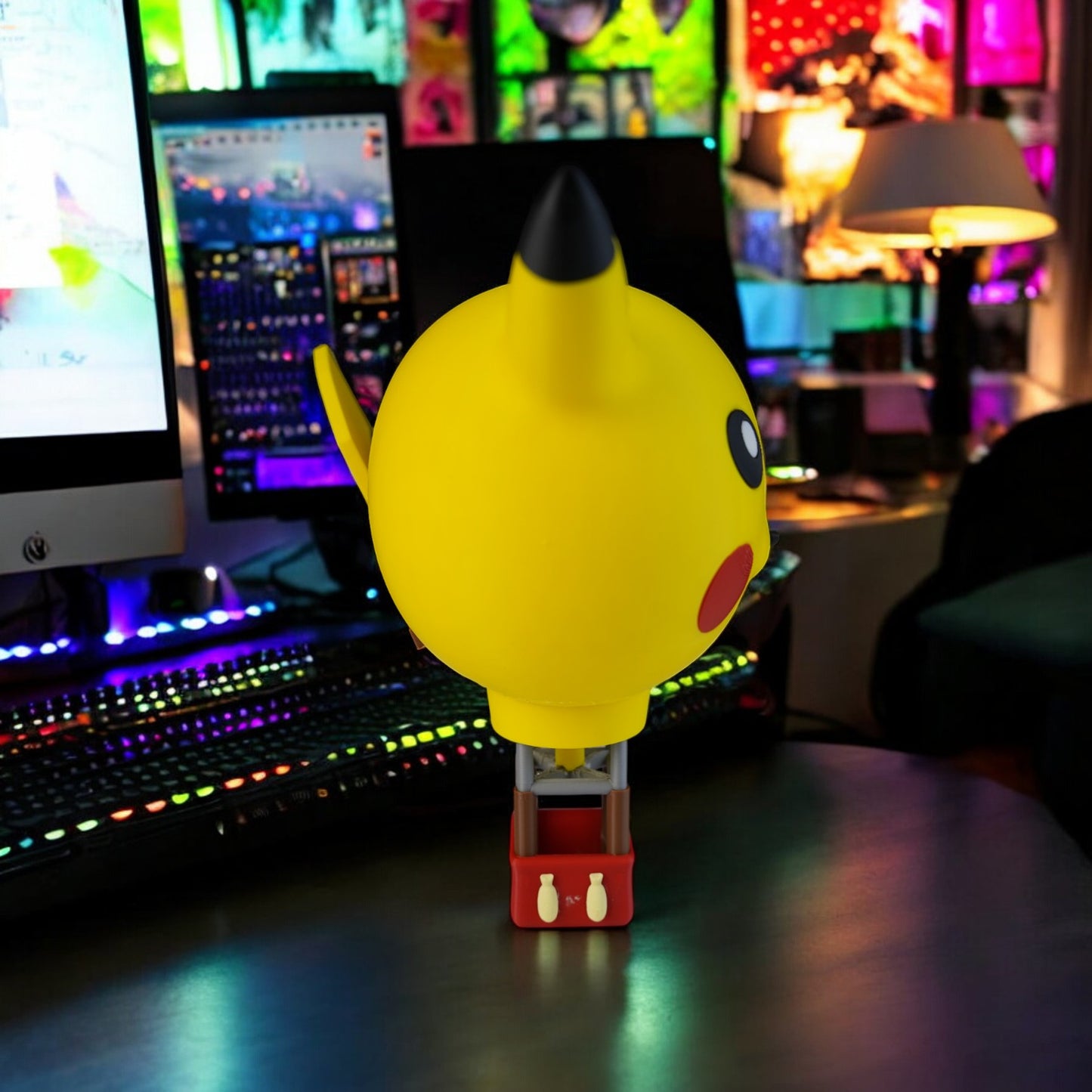 Pika Hot Air Baloon 3D Printed Model - Pokemon Game Collectible Figurine fan art desk pet image 4