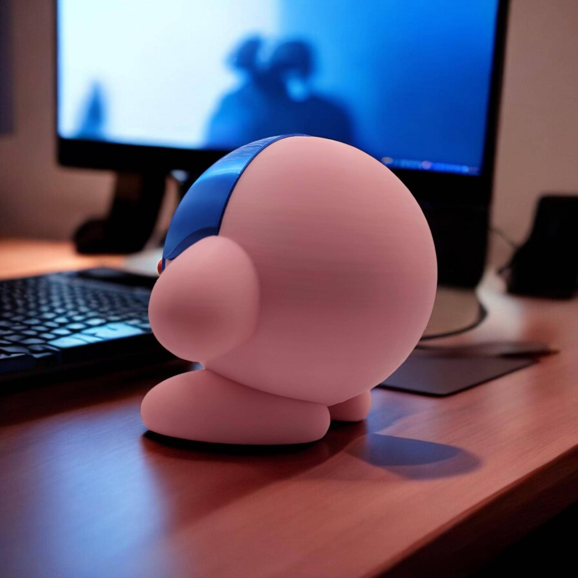 Captain America Kirby 3D Printed Model - Kirby Game Collectible Figurine fan art desk pet image 4