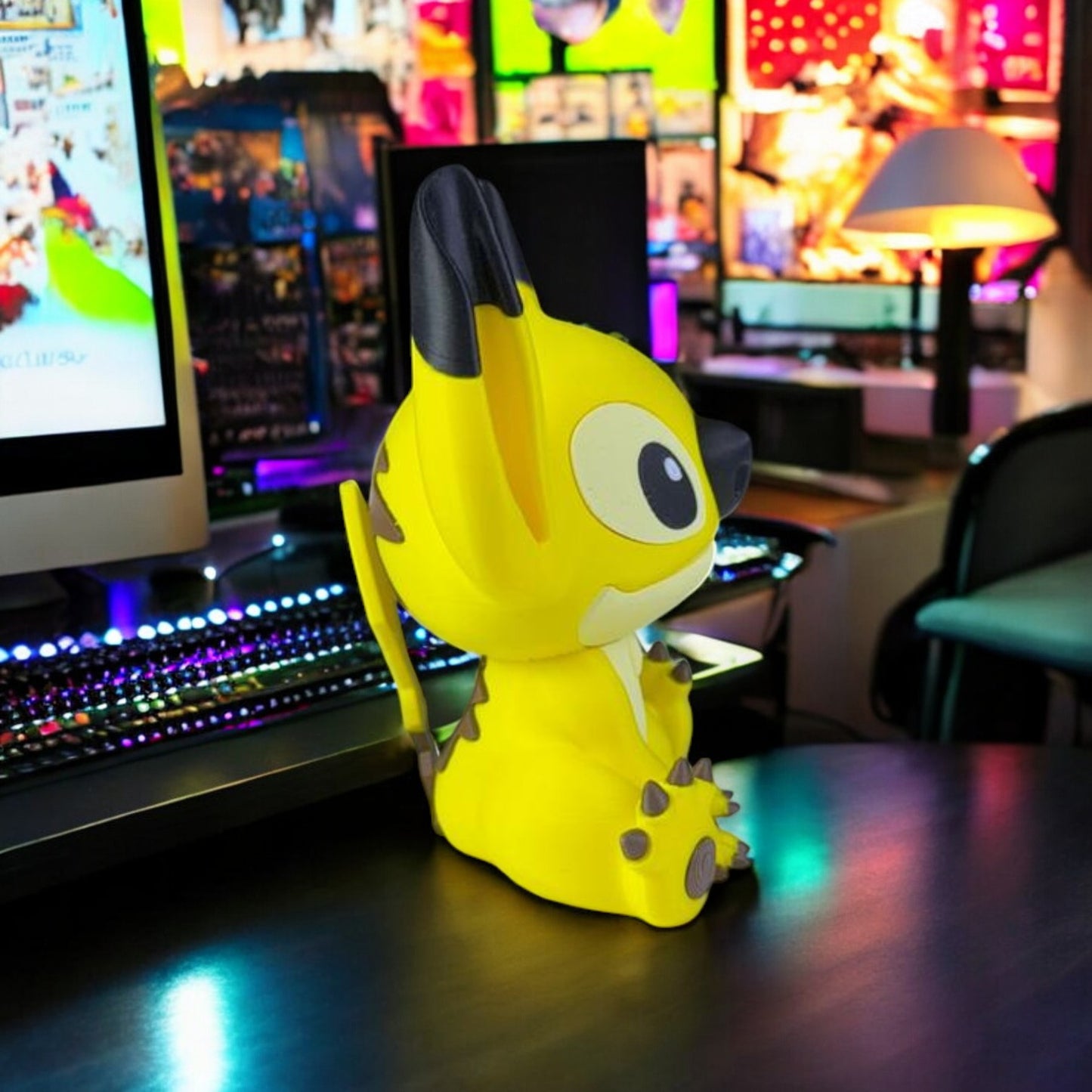 Pikachu Stitch 3D Printed Model - Lilo & Stitch Game Collectible Figurine fan art desk pet image 5
