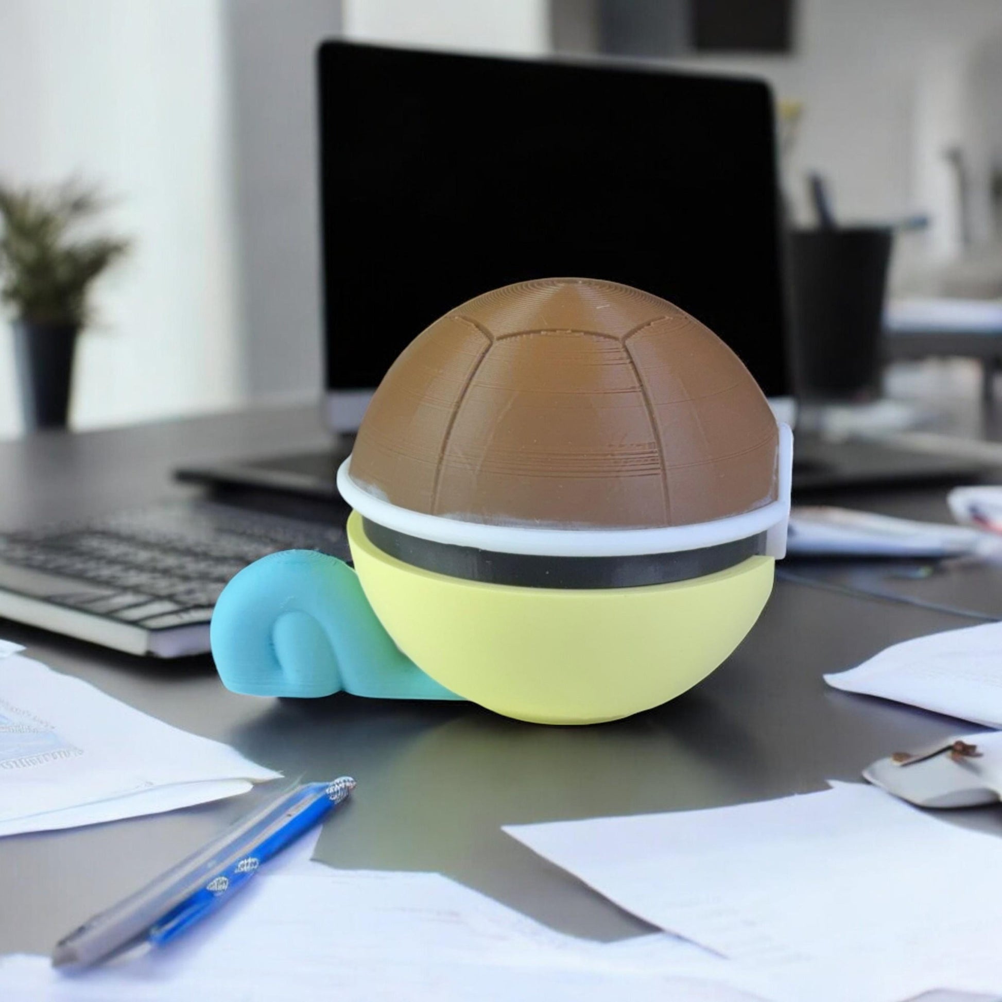 squirtle pokeball 3D Printed Model - Poke Balls Game Collectible Figurine fan art desk pet image 4