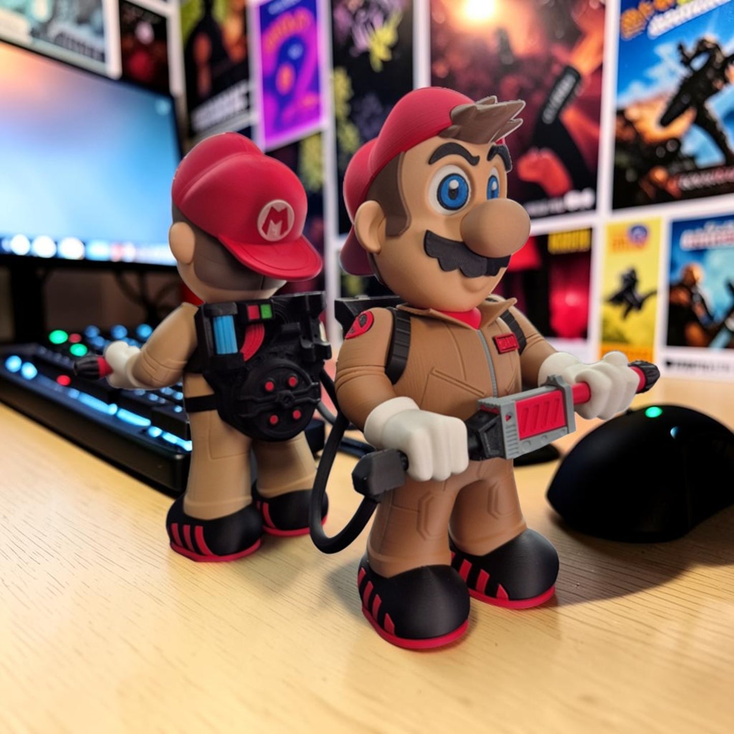 Ghostbuster Mario 3D Print - Super Mario Game Collectible Figurine image 0