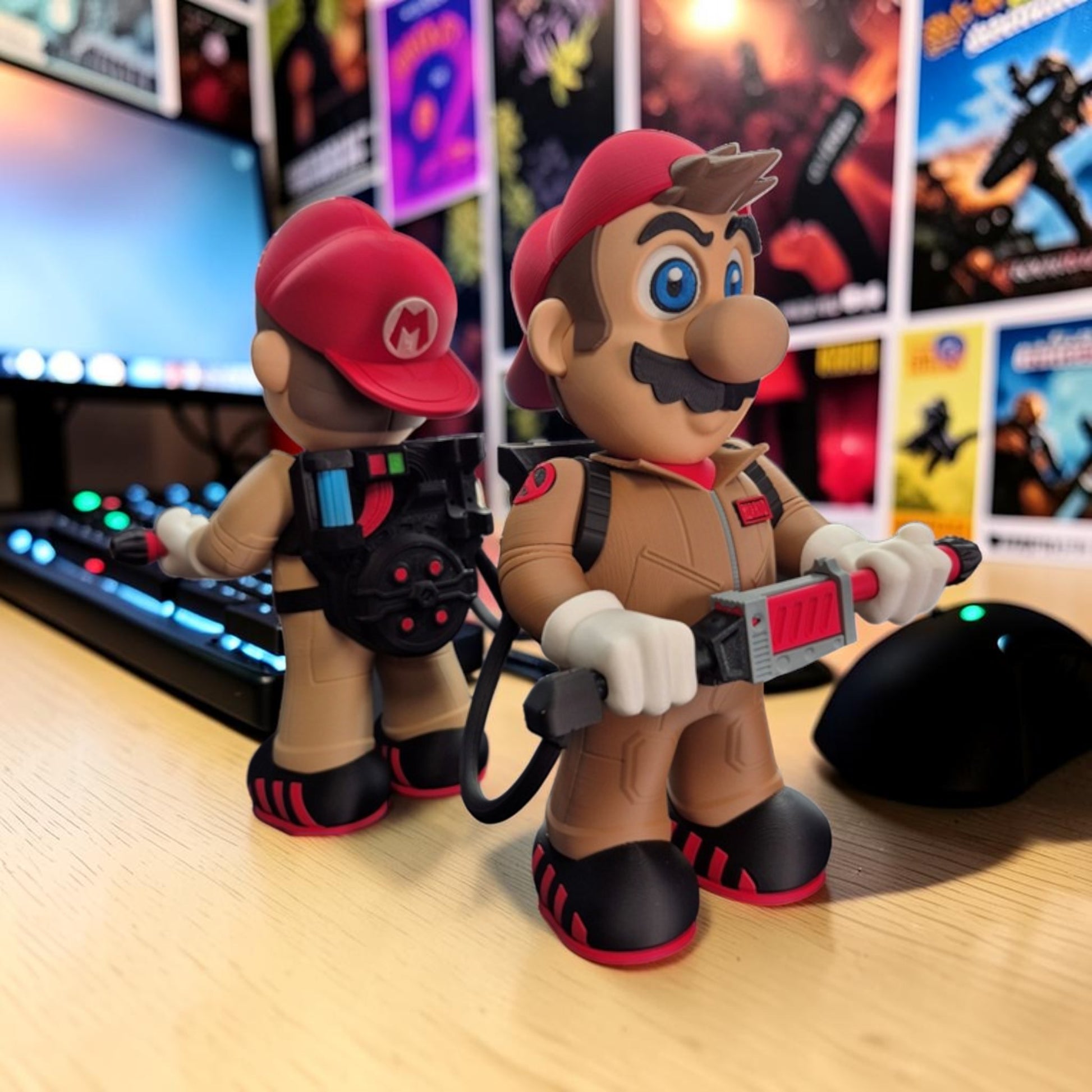 Ghostbuster Mario 3D Print - Super Mario Game Collectible Figurine image 0
