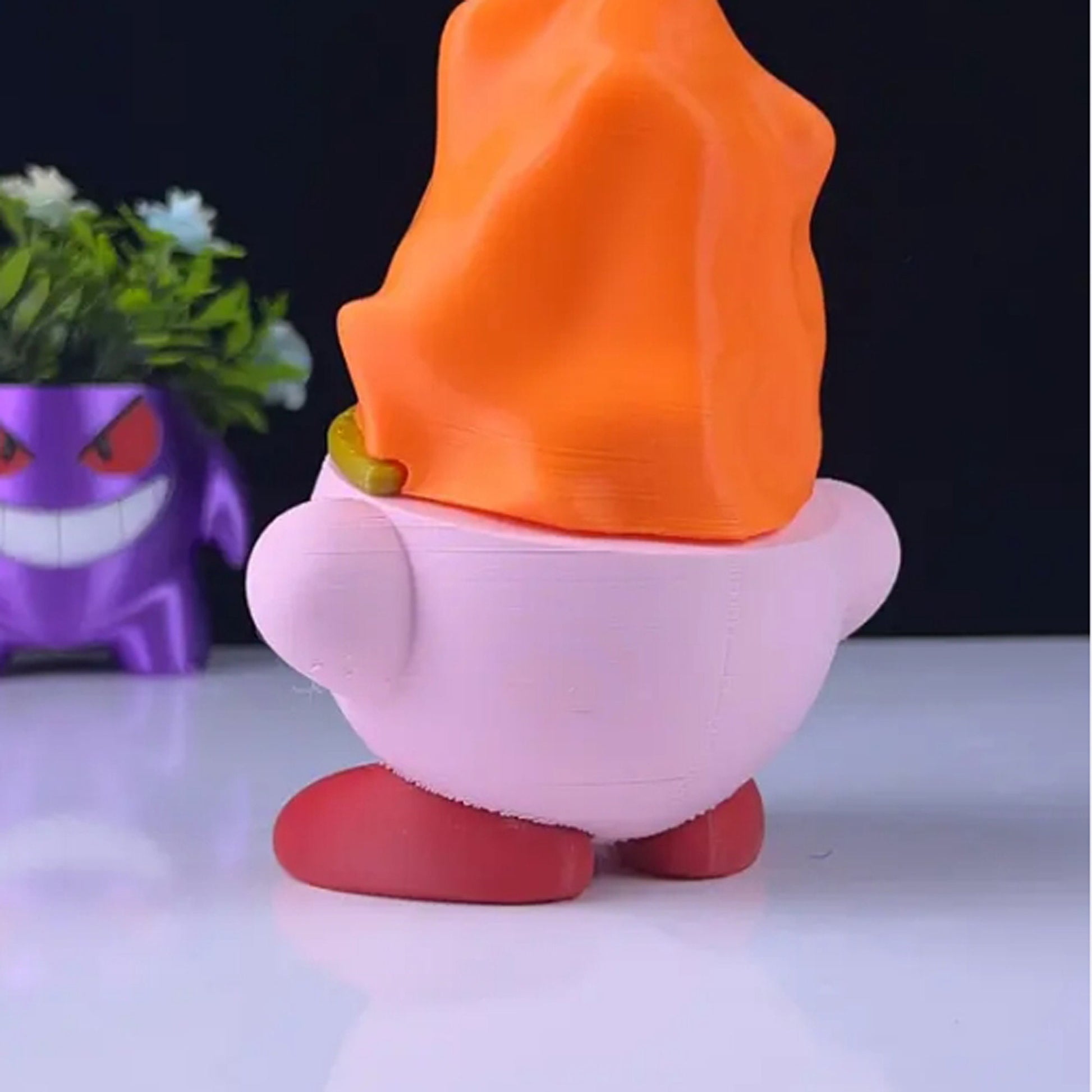 Fire Kirby 3D Printed Model - Kirby Game Collectible Figurine fan art desk pet image 3