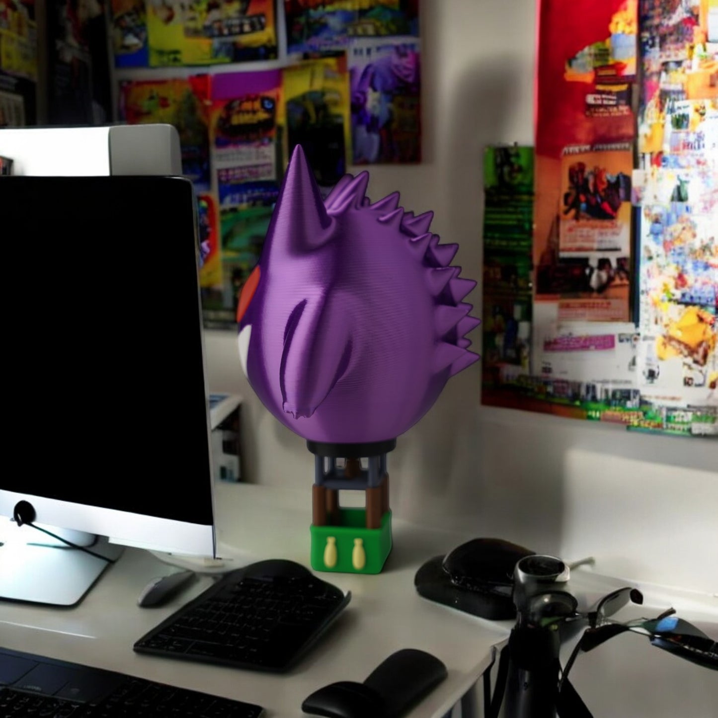 Gengar Hot Air Balloon 3D Print - Pokemon Flying Figure Desk Decor image 4
