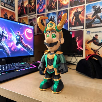 Loki Luigi 3D Printed Model - Super Mario Game Collectible Figurine image 1