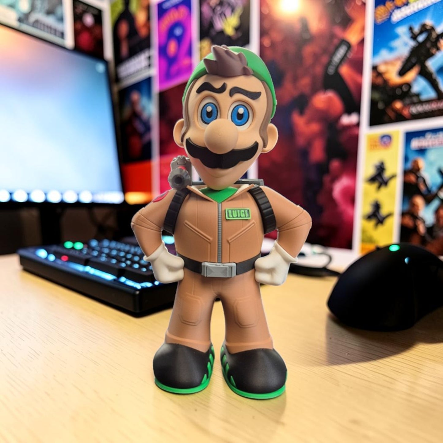 Ghostbuster Luigi 3D Printed Model - Super Mario Game Collectible Figurine image 3