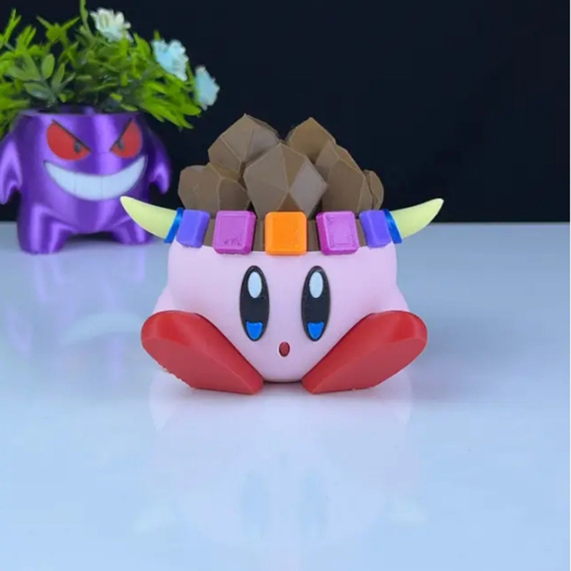Stone Kirby 3D Printed Model - Kirby Game Collectible Figurine fan art desk pet image 0