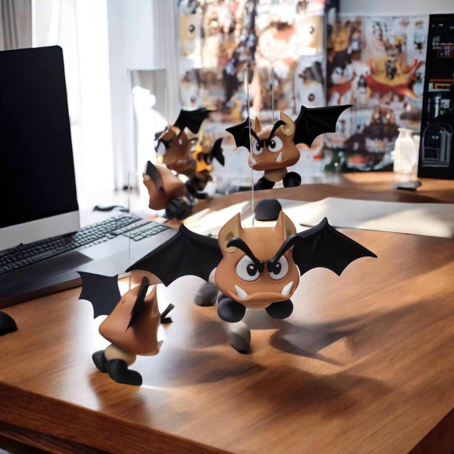 Goomba Bat 3D Print - Super Mario Flying Enemy Figure image 2