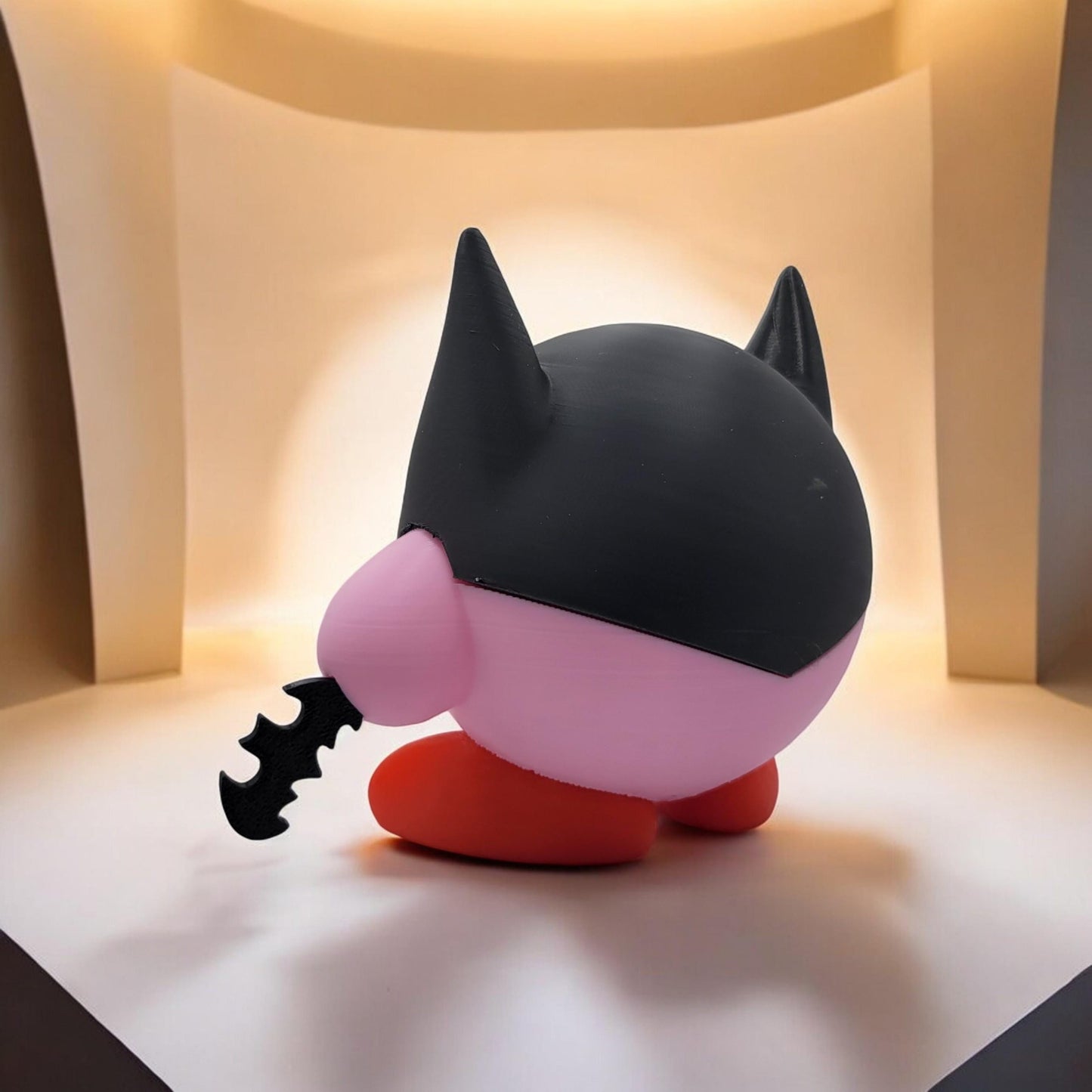 Batman Kirby 3D Printed Model - Kirby Game Collectible Figurine fan art desk pet image 3