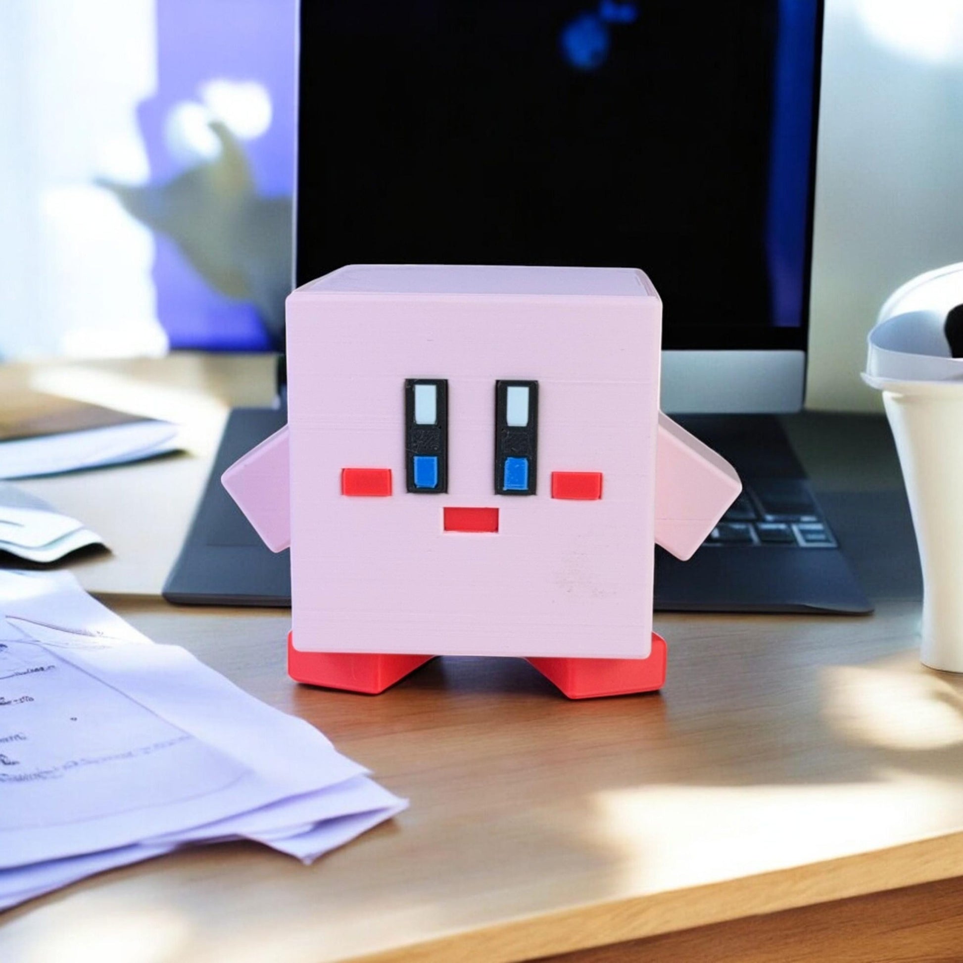 Minecraft Kirby 3D Printed Model - Kirby Game Collectible Figurine fan art desk pet image 5