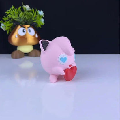 Heartful Jigglypuff 3D Printed Model - Pokemon Game Collectible Figurine fan art desk pet image 1