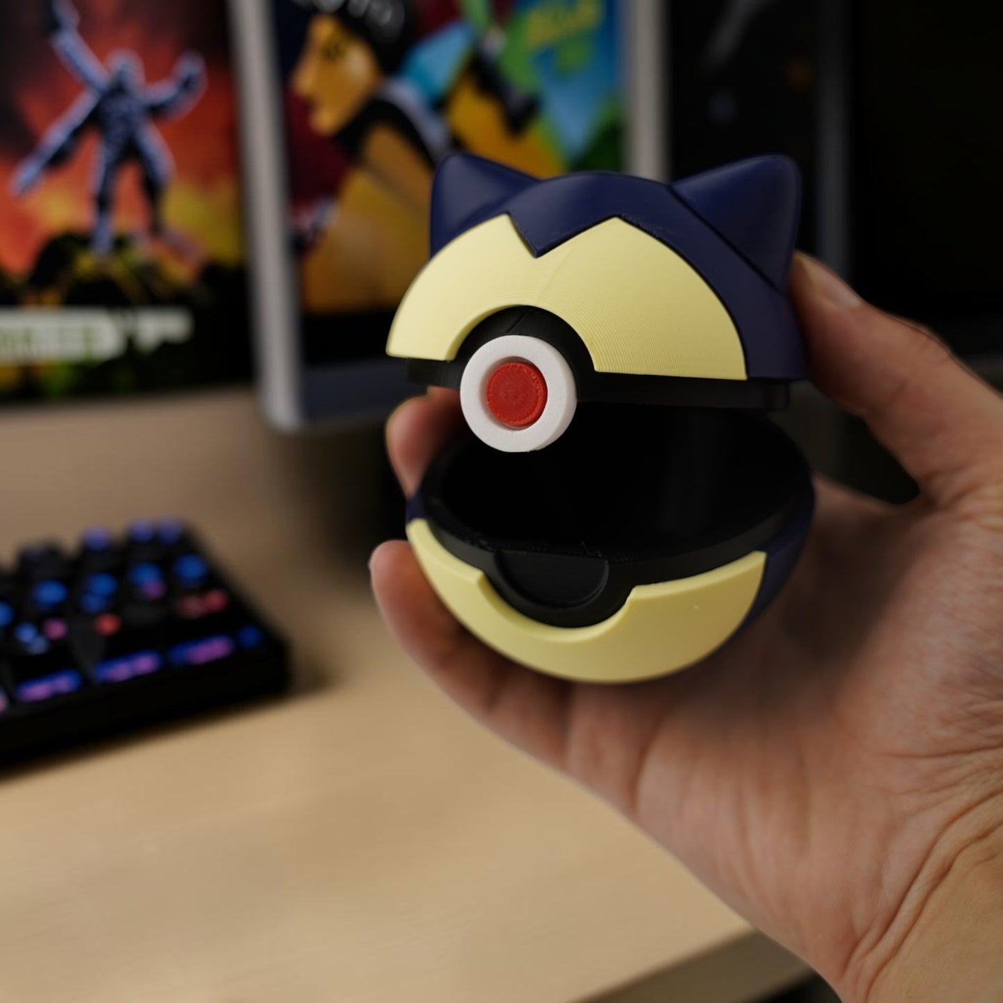 Hinged Snorlax Pokeball - 3D Printed Pokemon Storage Box image 1