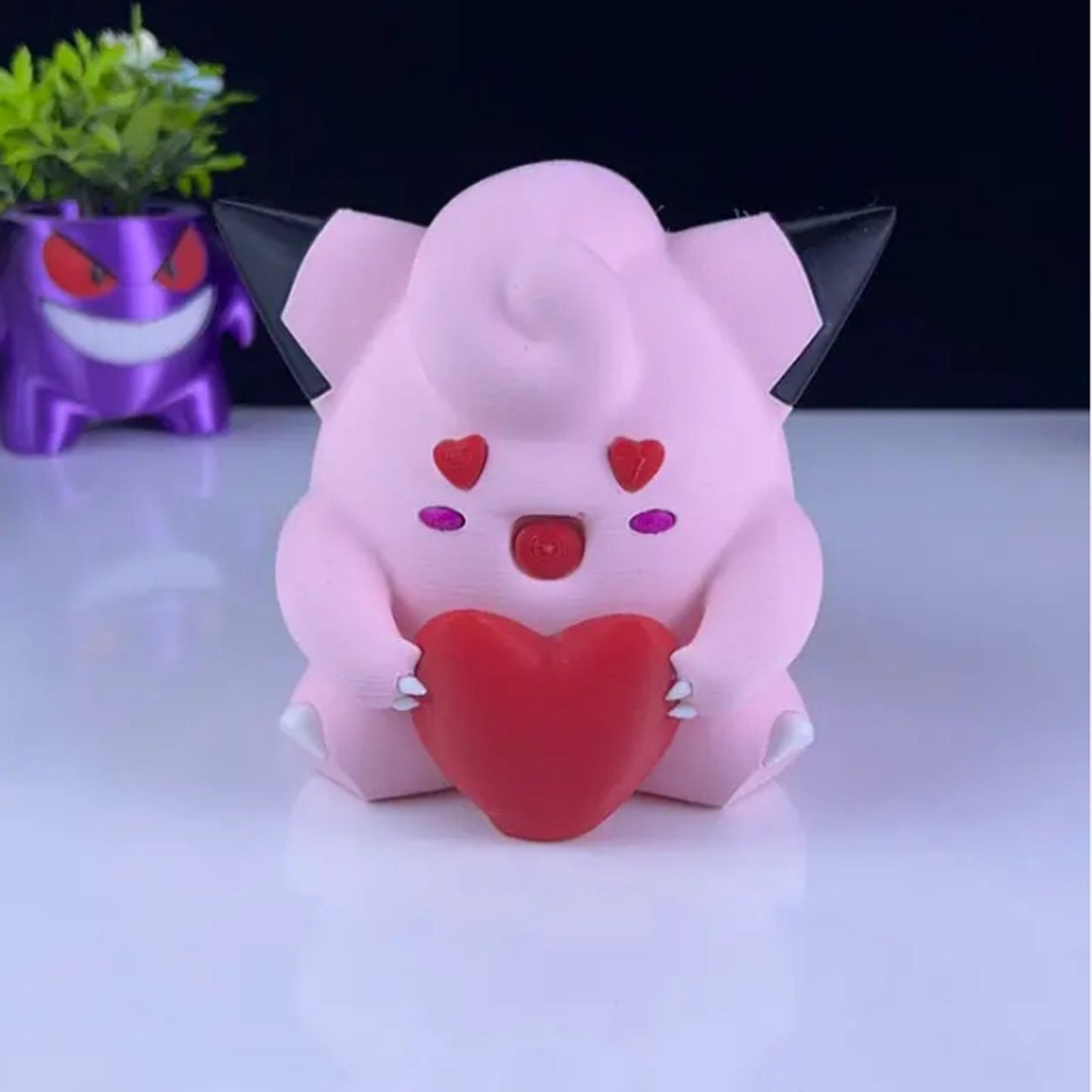 Heartful Clefairy 3D Printed Model - Pokemon Game Collectible Figurine fan art desk pet image 0