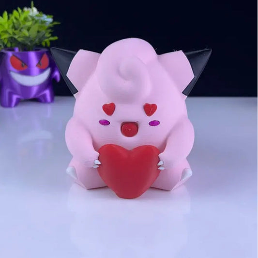 Heartful Clefairy 3D Printed Model - Pokemon Game Collectible Figurine fan art desk pet image 0