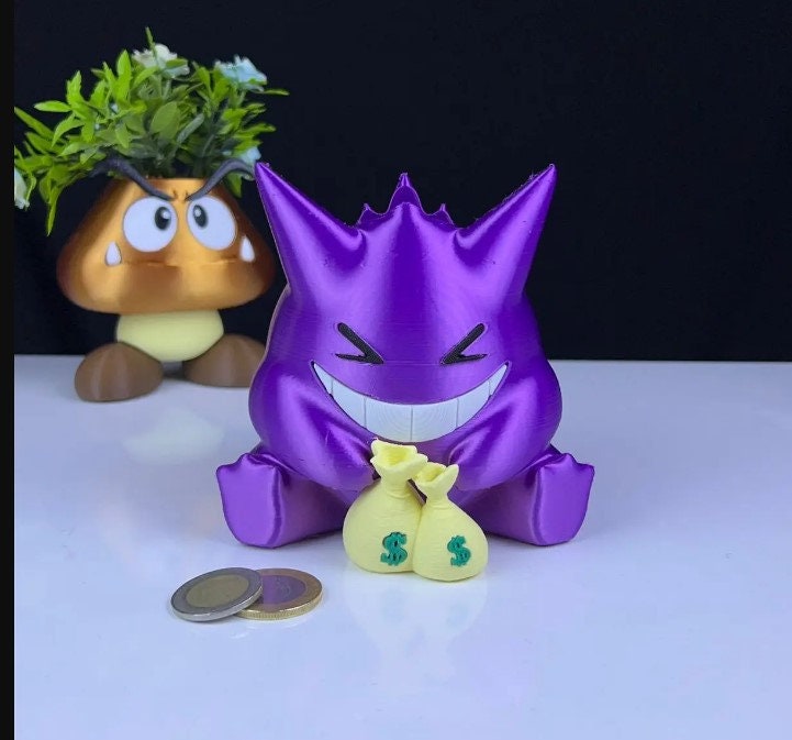 Gengar piggy bank 3D Printed Model - Pokemon Game Collectible Figurine fan art desk pet image 8