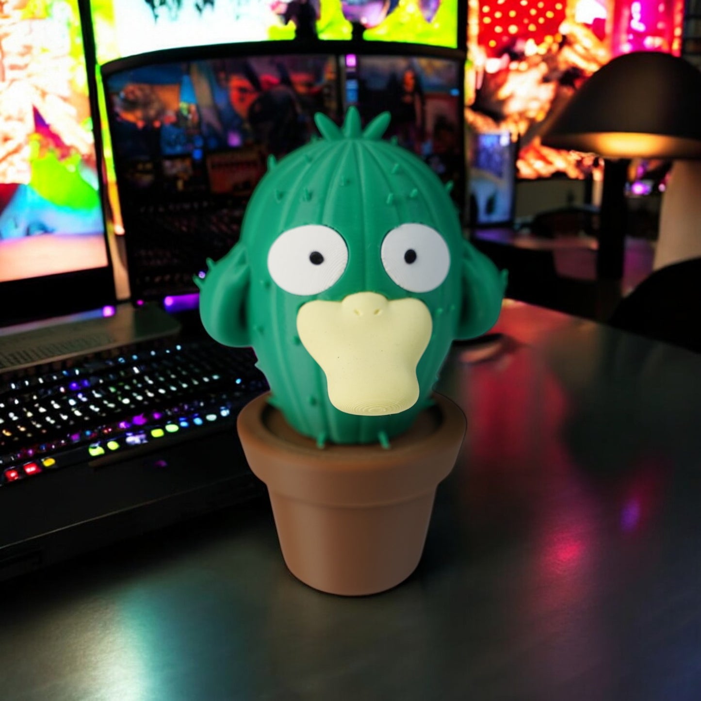 Psyduck Cactus 3D Print - Pokemon Plant Figure Desk Decor image 4