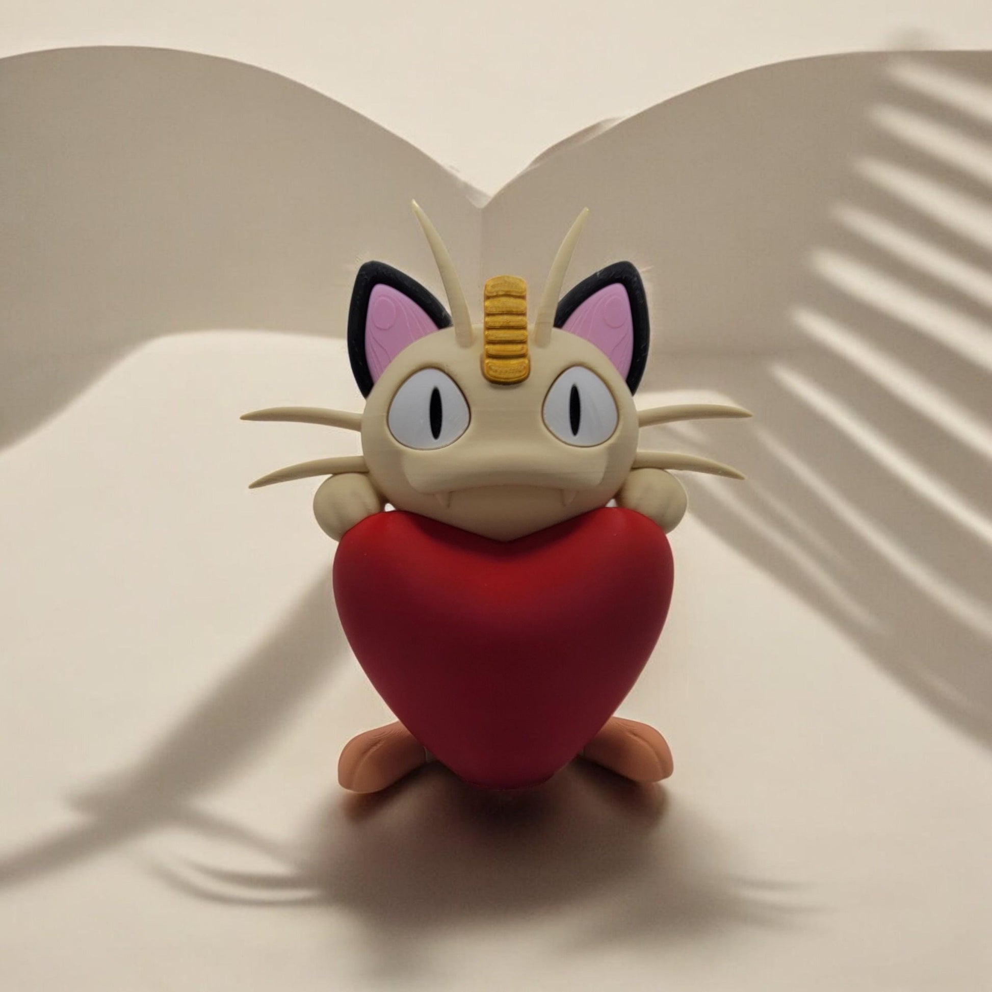 Heartful Meowth 3D Printed Model - Pokemon Game Collectible Figurine fan art desk pet image 0